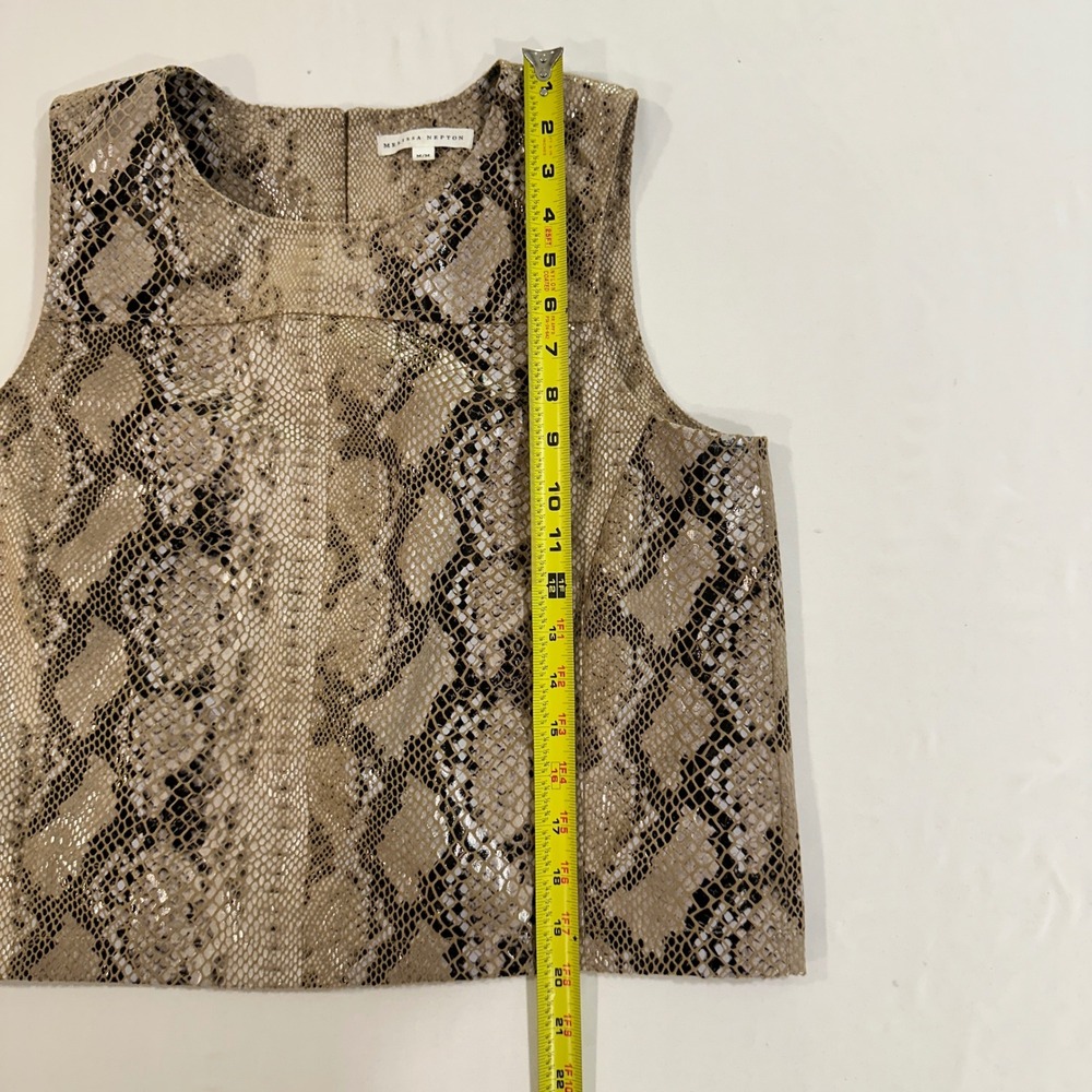 Melissa Nepton Snakeskin Print Sleeveless Shell Top Women Medium Animal - Picture 8 of 8